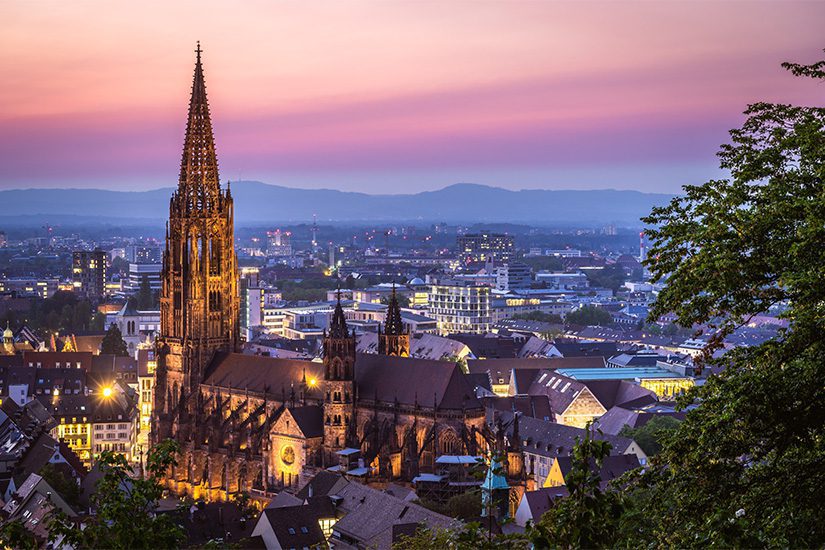 Freiburger Münster Sonnenuntergang