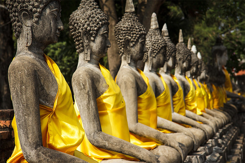 Buddha-Statuen im Wat Yai Chai Mongkhol